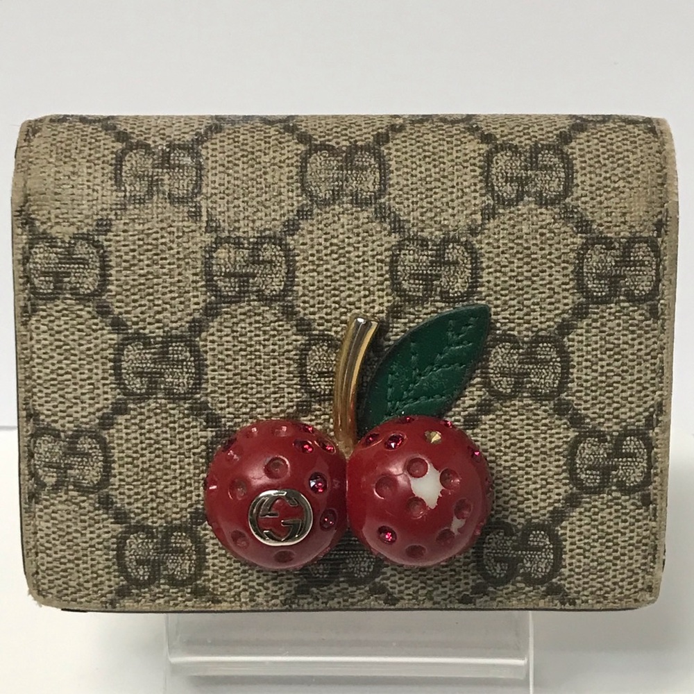 GUCCI GG Supreme 3D Cherry Compact Wallet 😍✨🍒🔥